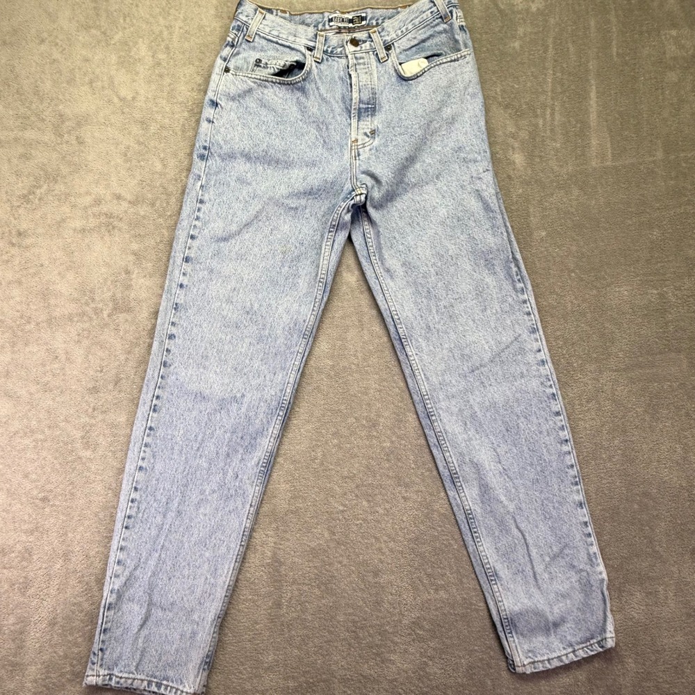 Vintage Mens GAP Easy Fit Light Wash Denim‎ Jeans Button Fly 34x34 Made In USA